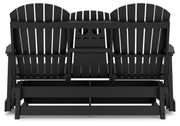 Ashley Furniture Hyland Wave outdoor loveseat with cushioned seating and elegant design, perfect for outdoor relaxation.