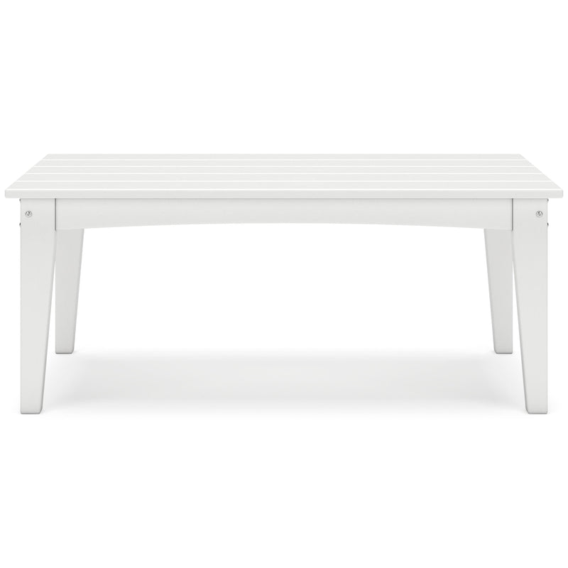 Ashley Furniture Hyland Wave outdoor cocktail coffee table with a modern wave design, suitable for patio or garden spaces.
