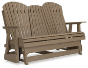 Ashley Furniture Hyland Wave outdoor loveseat glider with cushioned seating and stylish design, perfect for outdoor relaxation.