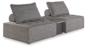 Ashley Furniture Bree Zee outdoor sectional with cushioned seats and stylish design, perfect for outdoor lounging.
