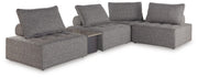 Ashley Furniture Bree Zee outdoor sectional with cushioned seating and stylish design for patio or garden outdoor space.