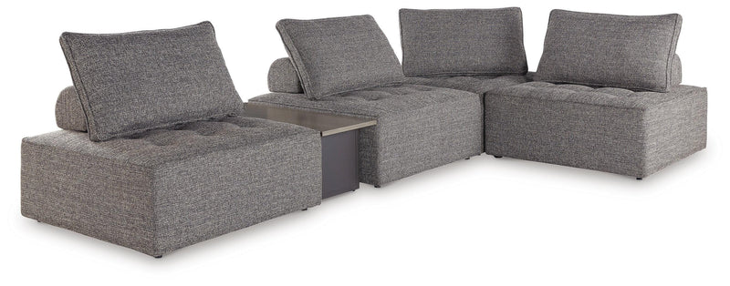 Ashley Furniture Bree Zee outdoor sectional with cushioned seating and stylish design for patio or garden outdoor space.