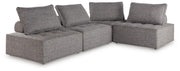 Ashley Furniture Bree Zee outdoor sectional with plush cushions and modern design, ideal for outdoor seating areas.