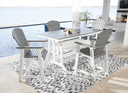 Ashley Furniture Transville outdoor dining set with a table and chairs, perfect for patio or garden outdoor dining.