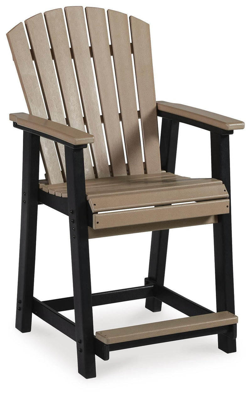 Ashley Furniture Fairen Trail outdoor dining set with a table and chairs, ideal for patio or garden outdoor dining areas.