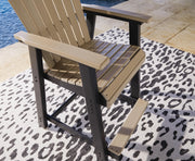 Ashley Furniture Fairen Trail outdoor dining set with a table and chairs, ideal for patio dining and outdoor gatherings.