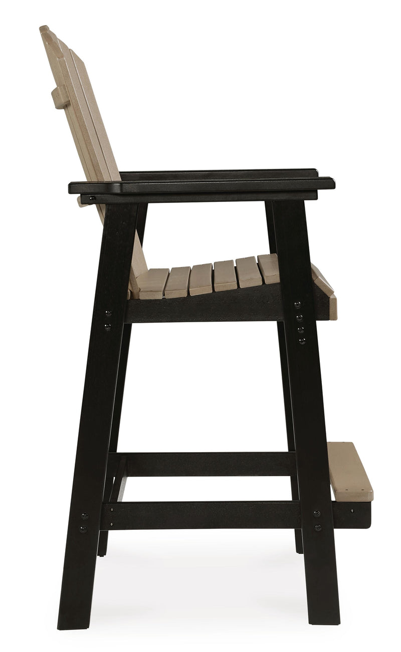 Ashley Furniture Fairen Trail outdoor dining set with a table and chairs, perfect for patio outdoor dining and entertaining.