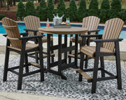 Ashley Furniture Fairen Trail outdoor dining set with a table and chairs, suitable for patio and garden outdoor dining.