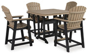 Ashley Furniture Fairen Trail outdoor dining set with a table and chairs, ideal for garden or patio outdoor dining spaces.