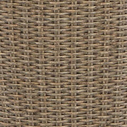 Ashley Furniture Danson outdoor end table with a woven rattan design and sturdy metal frame, perfect for patio or garden decor.