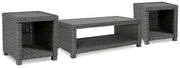 Outdoor Ashley Furniture Elite Park table set with a round table and matching chairs, perfect for patio outdoor seating.