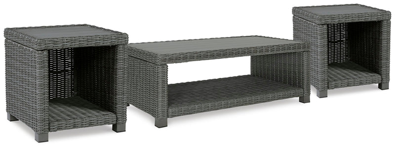 Outdoor Ashley Furniture Elite Park table set with a round table and matching chairs, perfect for patio outdoor seating.