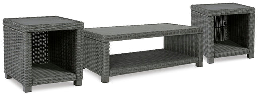 Outdoor Ashley Furniture Elite Park table set with a round table and matching chairs, perfect for patio outdoor seating.