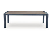 Ashley Furniture East Beach outdoor dining set with a table and chairs, perfect for outdoor meals and gatherings.