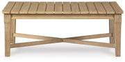 Ashley Furniture Carter Hall outdoor table set with a glass-topped table and matching chairs, ideal for patio dining.