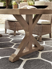 Ashley Furniture Beachcroft outdoor dining set with a table and chairs, ideal for patio or backyard outdoor dining.