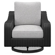 Ashley Furniture Beachcroft outdoor swivel lounge chair with cushion, featuring a stylish design and comfortable seating.