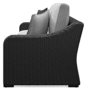 Ashley Furniture Beachcroft outdoor sofa with cushion, featuring a stylish design and comfortable seating for outdoor spaces.