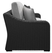 Ashley Furniture Beachcroft outdoor sofa with cushion, stylish outdoor seating for patio or garden relaxation.