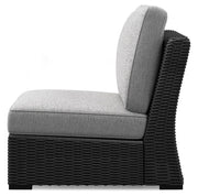 Outdoor sectional from Ashley Furniture's Beachcroft collection, featuring weather-resistant cushions and modern design.