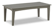 Ashley Furniture Visola outdoor sofa and loveseat set with matching table, featuring stylish cushions and modern design.