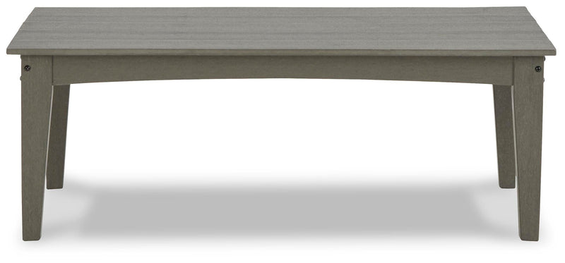 Ashley Furniture Visola outdoor occasional table set with two round tables and metal frames, perfect for outdoor patio decor.