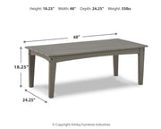 Ashley Furniture Visola outdoor occasional table set with round tables and metal frames, ideal for patio or garden use.