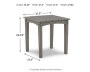 Visola outdoor occasional table set by Ashley Furniture featuring a stylish table with a glass top and matching chairs for outdoor use.