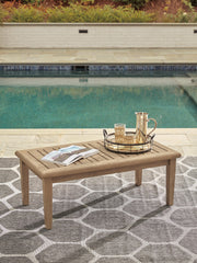Gerianne outdoor occasional table set by Ashley Furniture, featuring a stylish outdoor table with a metal frame and glass top.