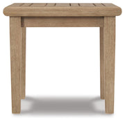 Outdoor Gerianne end table by Ashley Furniture, featuring a sleek design with a sturdy surface and modern outdoor-ready style.