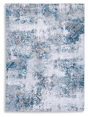 Medium Ashley Furniture Garyard 5x7 washable rug with intricate pattern, perfect for living rooms or bedrooms.