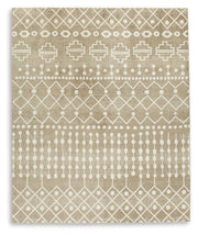 Large washable Ashley Furniture rug, 7'10" x 10'3", with a soft, colorful pattern perfect for living room or bedroom decor.