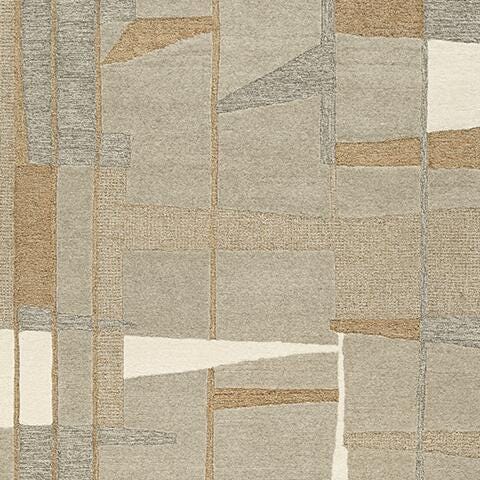 Ashley Furniture Abbotton Rug swatch with textured woven design in neutral tones, showcasing soft and durable fabric.