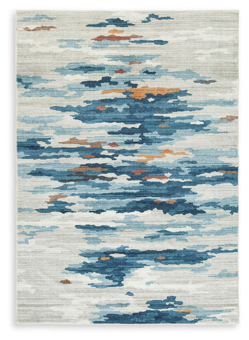 Medium washable rug by Ashley Furniture featuring a stylish design, perfect for living spaces and easy to clean.