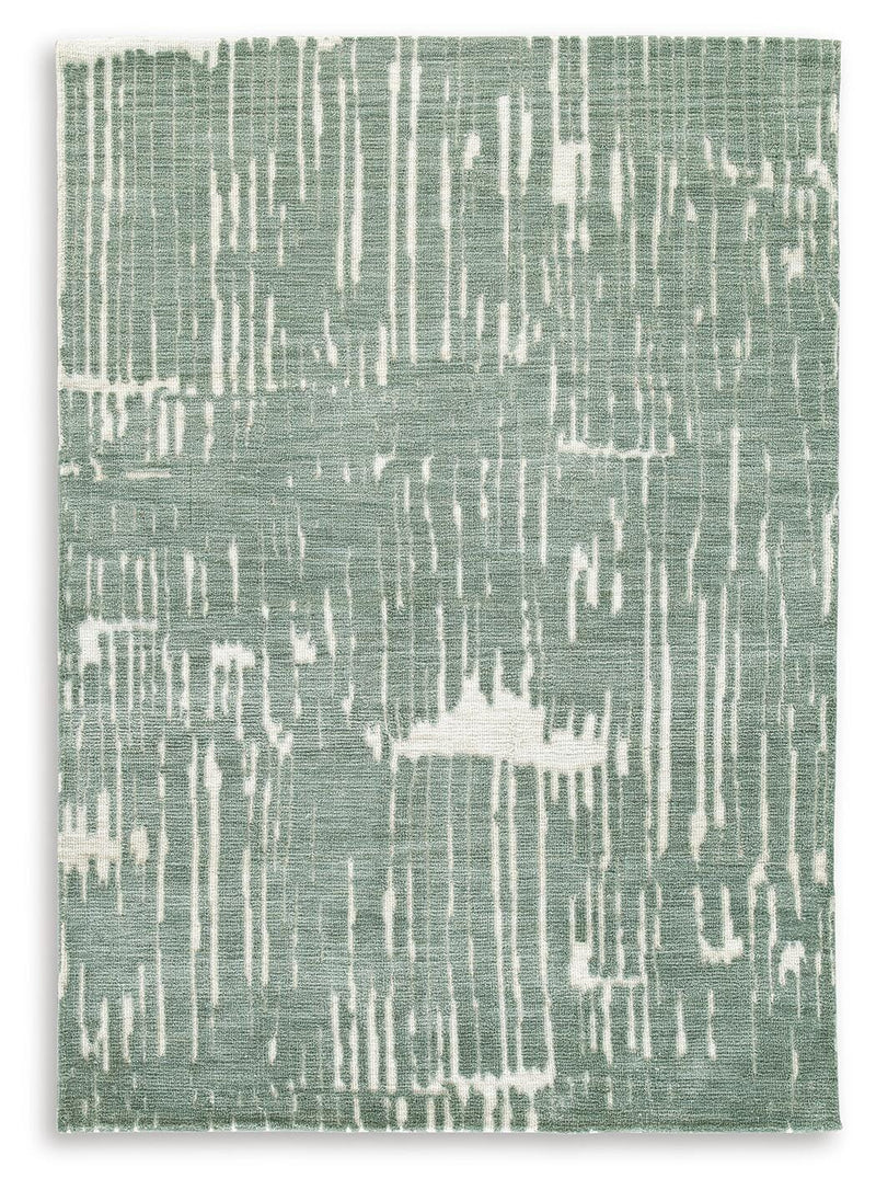Ashley Furniture Cayworth Rug with intricate woven pattern in neutral tones, perfect for living room or bedroom decor.
