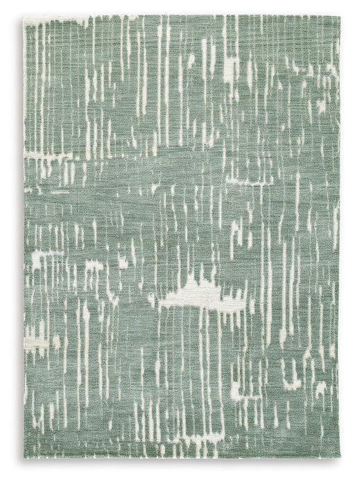 Ashley Furniture Cayworth Rug with intricate woven pattern in neutral tones, perfect for living room or bedroom decor.