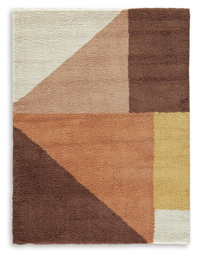 Large Ashley Furniture Gailmore 8x10 rug with intricate patterns in neutral tones, suitable for living rooms or bedrooms.