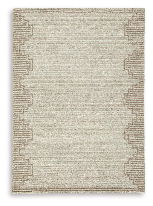 Ashley Furniture Emorymore Rug with intricate patterns and soft texture, ideal for enhancing living room or bedroom decor.