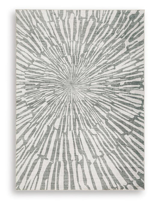 Verland washable area rug by Ashley Furniture featuring a modern geometric pattern in neutral tones.