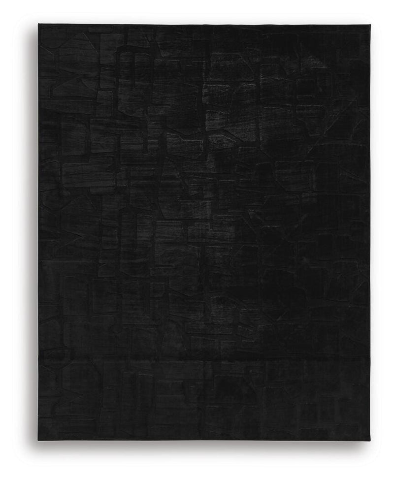 Large Ashley Furniture Gibbswell washable area rug in 8' x 10' size with a patterned design, suitable for living rooms or bedrooms.