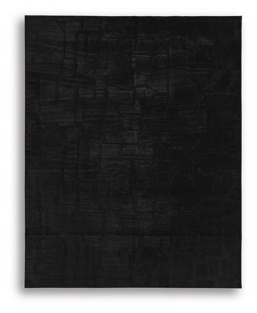 Large Ashley Furniture Gibbswell washable area rug in 8' x 10' size with a patterned design, suitable for living rooms or bedrooms.