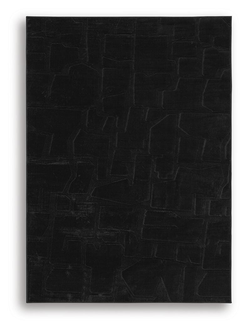 Medium Ashley Furniture Gibbswell washable 5x7 area rug with a soft, textured design on a neutral background.