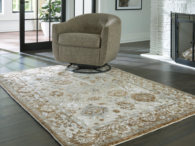 Ashley Furniture Ainswick memory foam rug in a 4x3 crop, featuring plush memory foam material and a soft, textured surface.