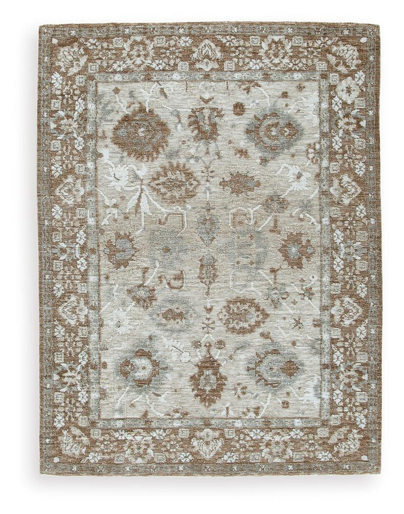 Ashley Furniture Ainswick memory foam rug with plush texture and modern design, ideal for living room or bedroom decor.