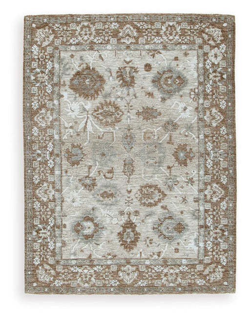 Ashley Furniture Ainswick memory foam rug with plush texture and modern design, ideal for living room or bedroom decor.
