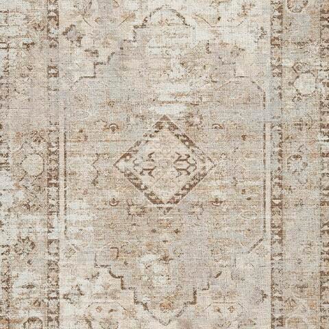 Ashley Furniture Livdon washable rug with a soft, textured fabric in neutral tones, perfect for living room or bedroom decor.
