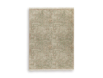 Ashley Furniture Rossbury Rug with intricate patterns in neutral tones, perfect for adding style to living spaces.
