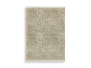 Ashley Furniture Rossbury Rug featuring a soft, woven design in neutral tones, perfect for adding warmth to living spaces.