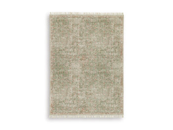 Ashley Furniture Rossbury Rug featuring a soft, woven design in neutral tones, perfect for adding warmth to living spaces.