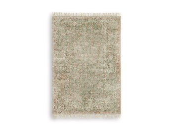 Ashley Furniture Rossbury Rug with a soft, woven design in neutral tones, perfect for adding warmth to any living space.